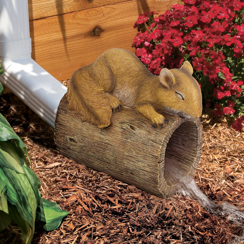 Design Toscano Gutter Guardians Jolly the Squirrel Downspout Statue